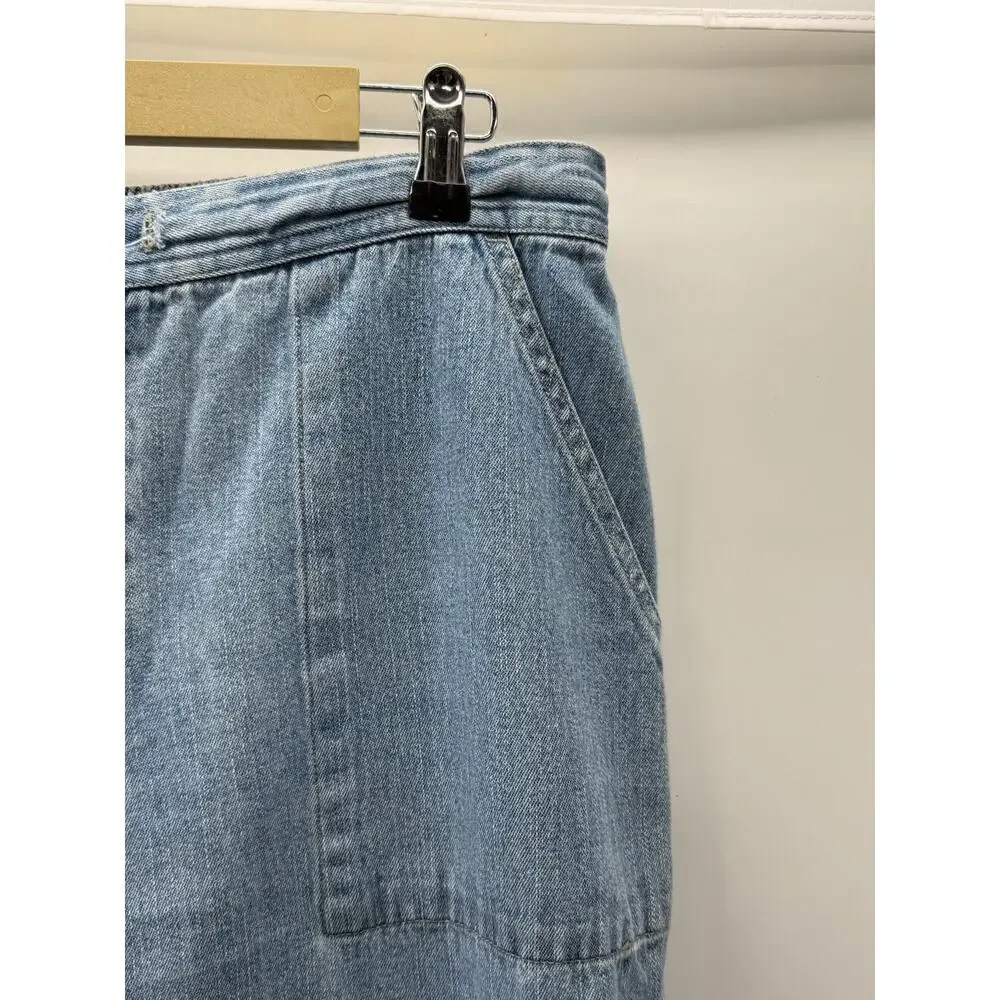 Paradise Bay Denim Capri Pants Women Size 16 Light Wash Pull On Elastic Waist - Picture 9 of 11